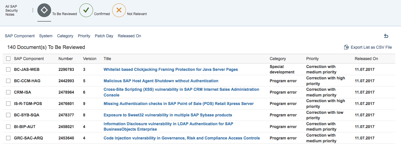 SAP Fiori aplikácia - zobrazenie položiek